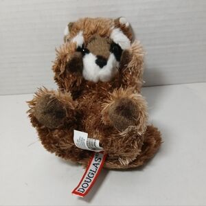Douglas Plush Brown And White Lil Raccoon Stuffed Toy Animal 6"